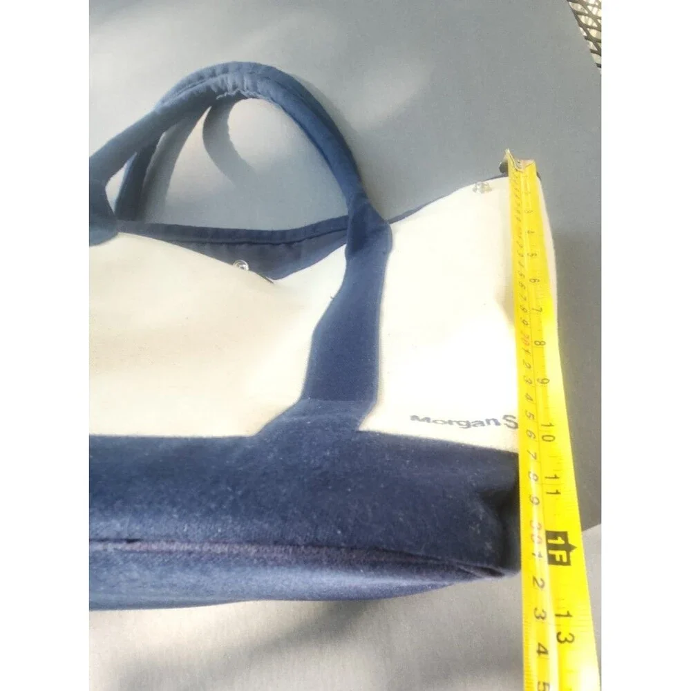Morgan Stanley Scarborough & Tweed Canvas Snap Boat Tote Bag – Navy Trim